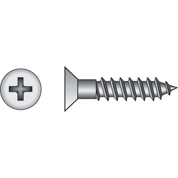 Hillman Wood Screw, #12, 1-1/2 in, Zinc Plated Steel Flat Head Phillips Drive, 5 PK 40854 - main
